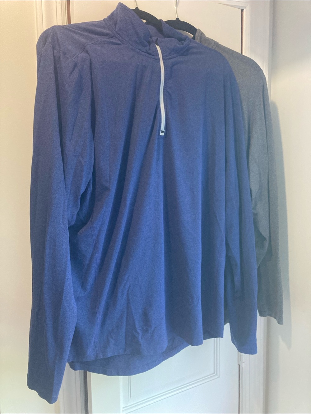 Set of 2: Kirkland Signature Men's Quarter-Zip Pullovers - Royal Blue and Grey